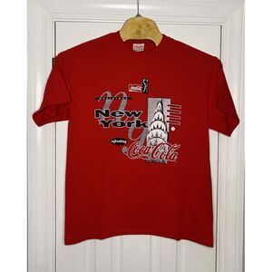 Vintage Coca‎ Cola New York City Empire State T-Shirt Red Large USA